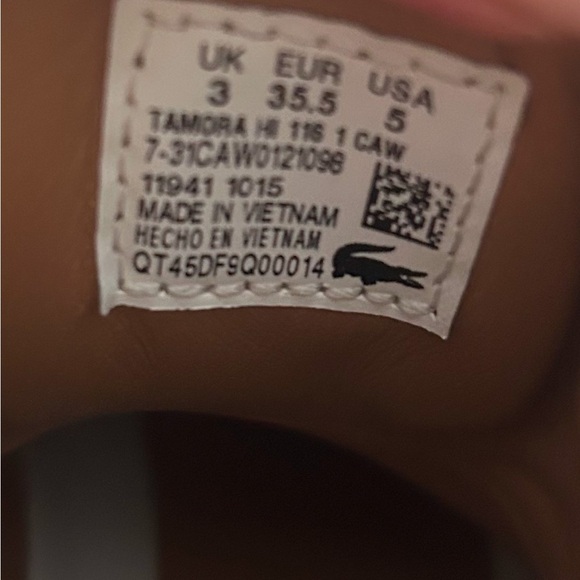 Lacoste Tamora Hi Fashion Sneakers Womens Size 5 leather Strap Shoes Gray - Picture 6 of 12